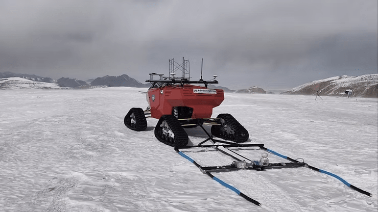 china-unmanned-glacier-penetrating-radar-test
